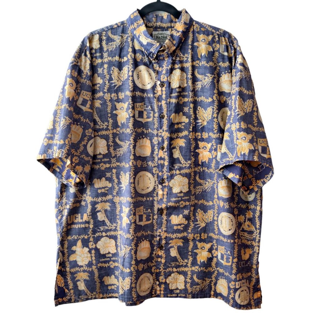 Ke Nui Hawaii Mens UCLA 1996 Collectors Edition Reverse Print Aloha Shirt XXL